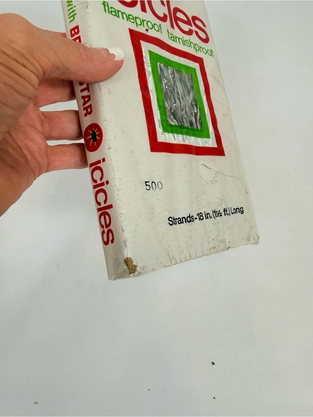 Vintage Brite Star Tinsel Icicles Silver 18” Christmas Unopened